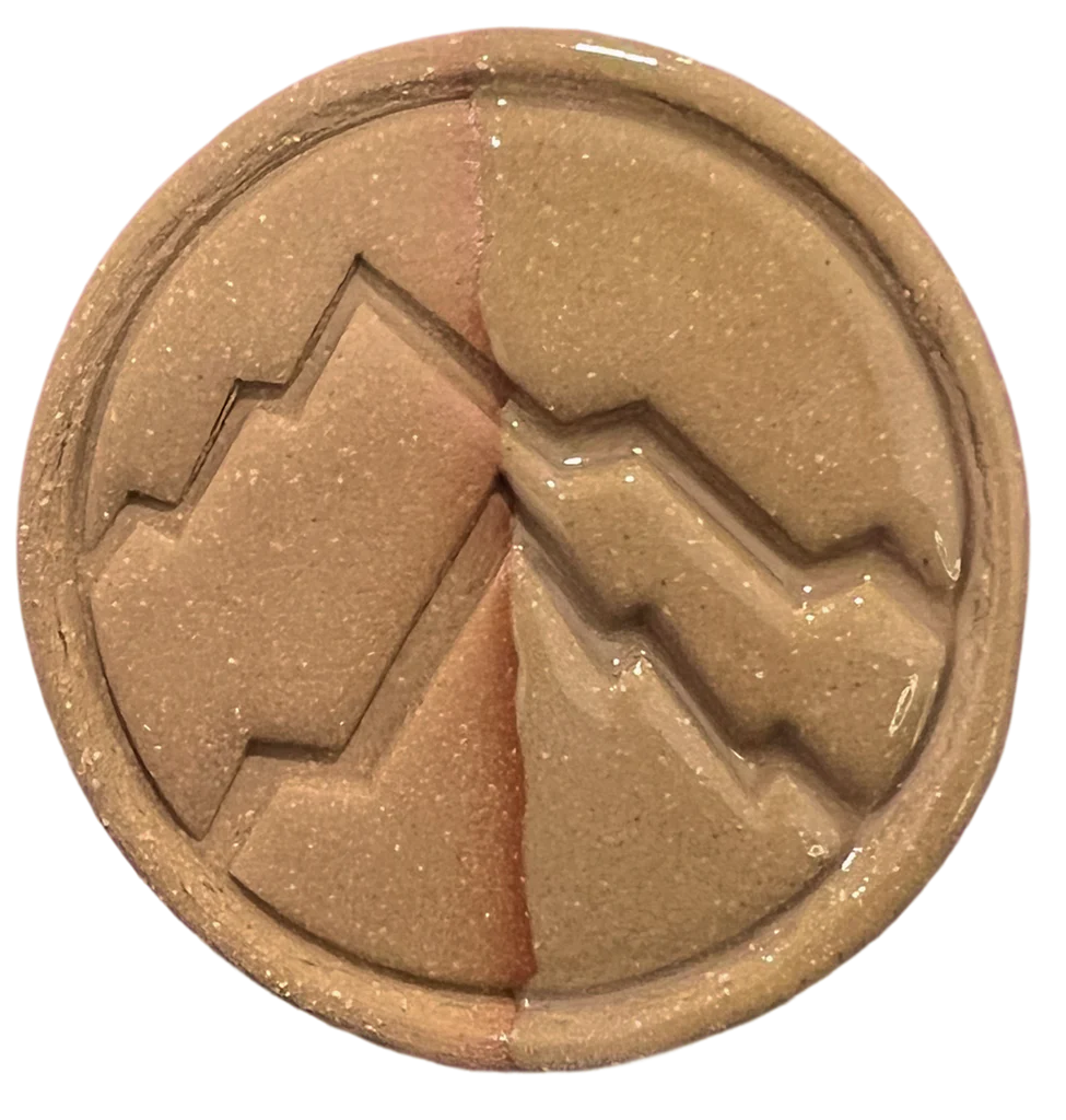 Flagstone test tile from Rocky Mountain Clay showing cinnamon oxidation result