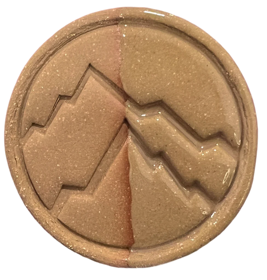 Flagstone test tile from Rocky Mountain Clay showing cinnamon oxidation result