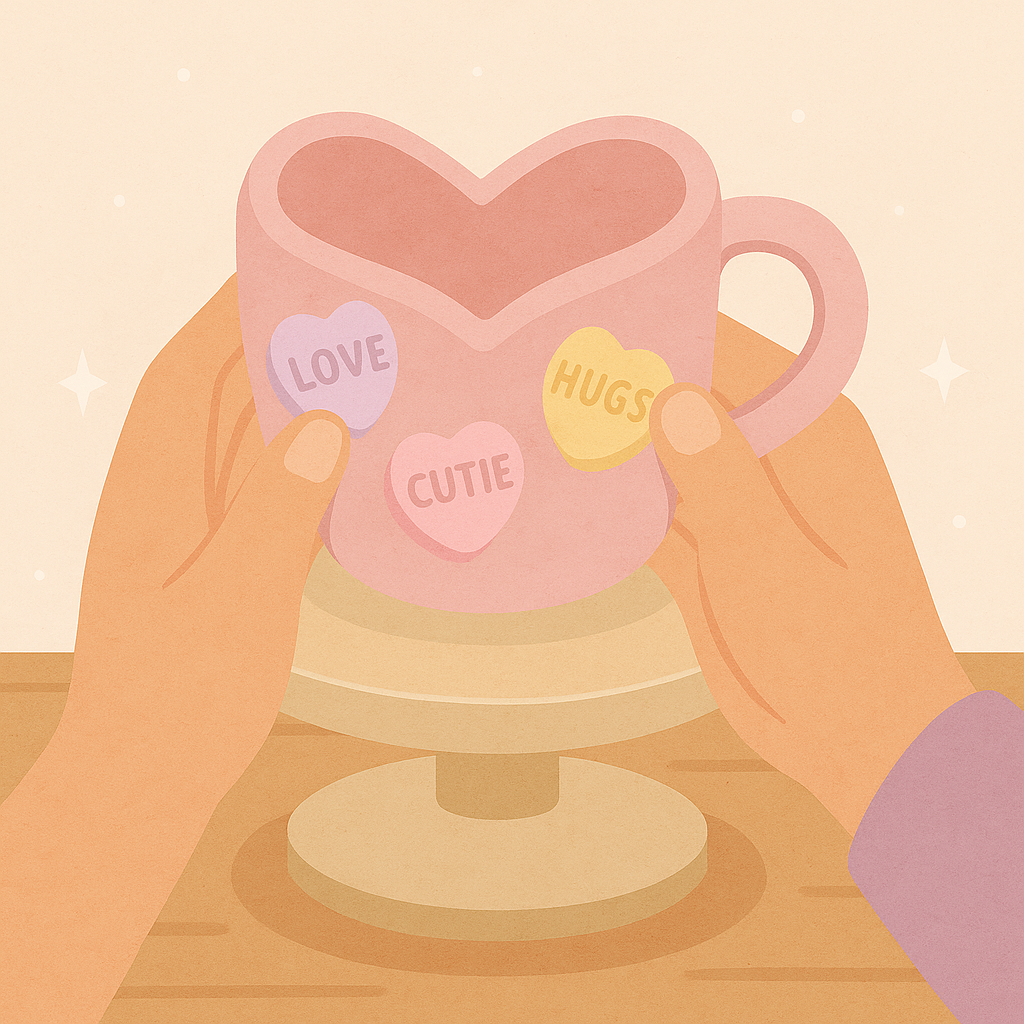 Candy Heart Mug — Handbuilt Pottery Workshop (Feb 7)